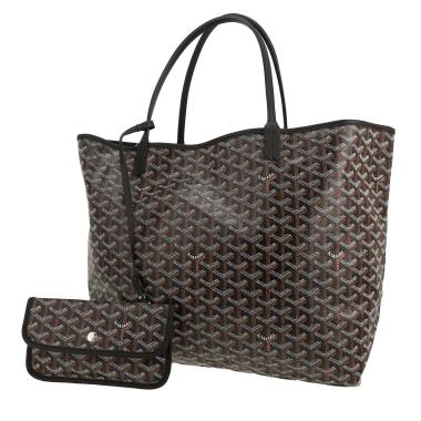 Shopping bag Goyard  Saint-Louis in tela Goyardine nera e pelle nera