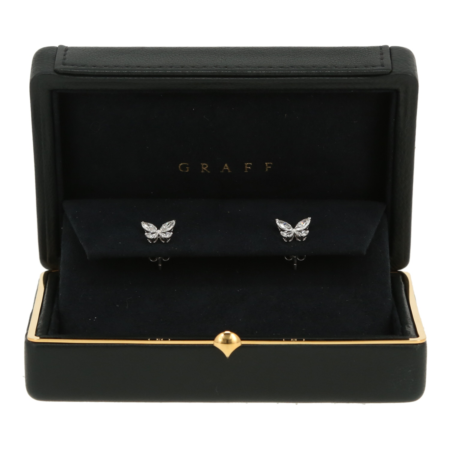 Pendientes Graff Butterfly de oro blanco y diamantes - Detail D2