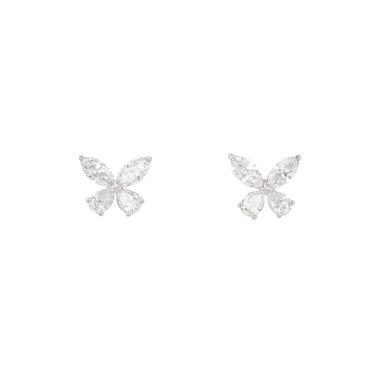 Paire de boucles d'oreilles Graff Butterfly en or blanc et diamants