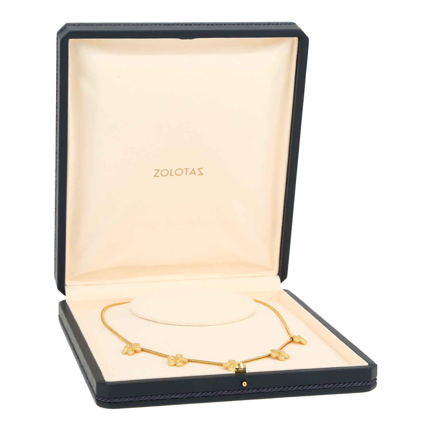 Zolotas Daisy necklace in yellow gold and diamonds - Detail D2