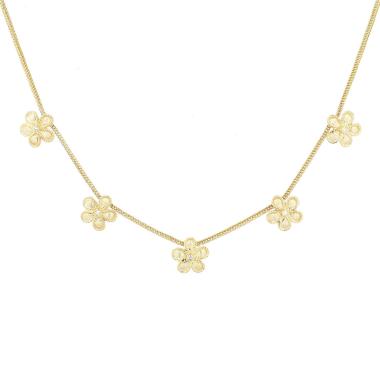 Zolotas Daisy necklace in yellow gold and diamonds