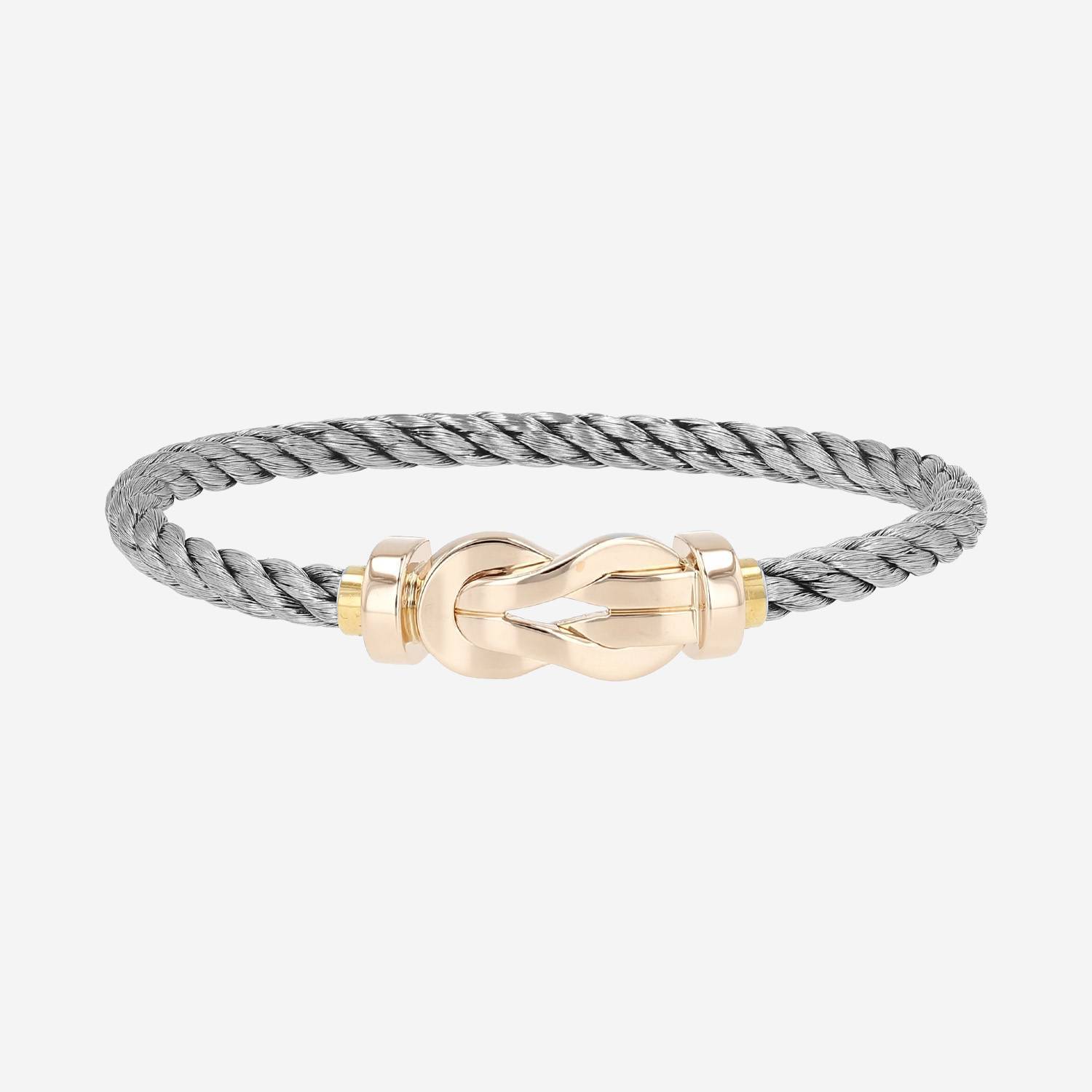 Fred Chance Infinie large model bracelet in pink gold and stainless steel
