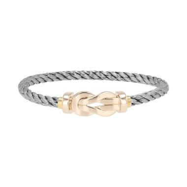Fred Chance Infinie large model bracelet in pink gold and stainless steel