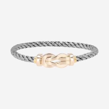 Bracelet Fred Chance Infinie grand modèle en or rose et acier