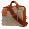 Hermès  Calèche-Express briefcase  in beige "H" canvas  and gold Barenia leather - 00pp thumbnail