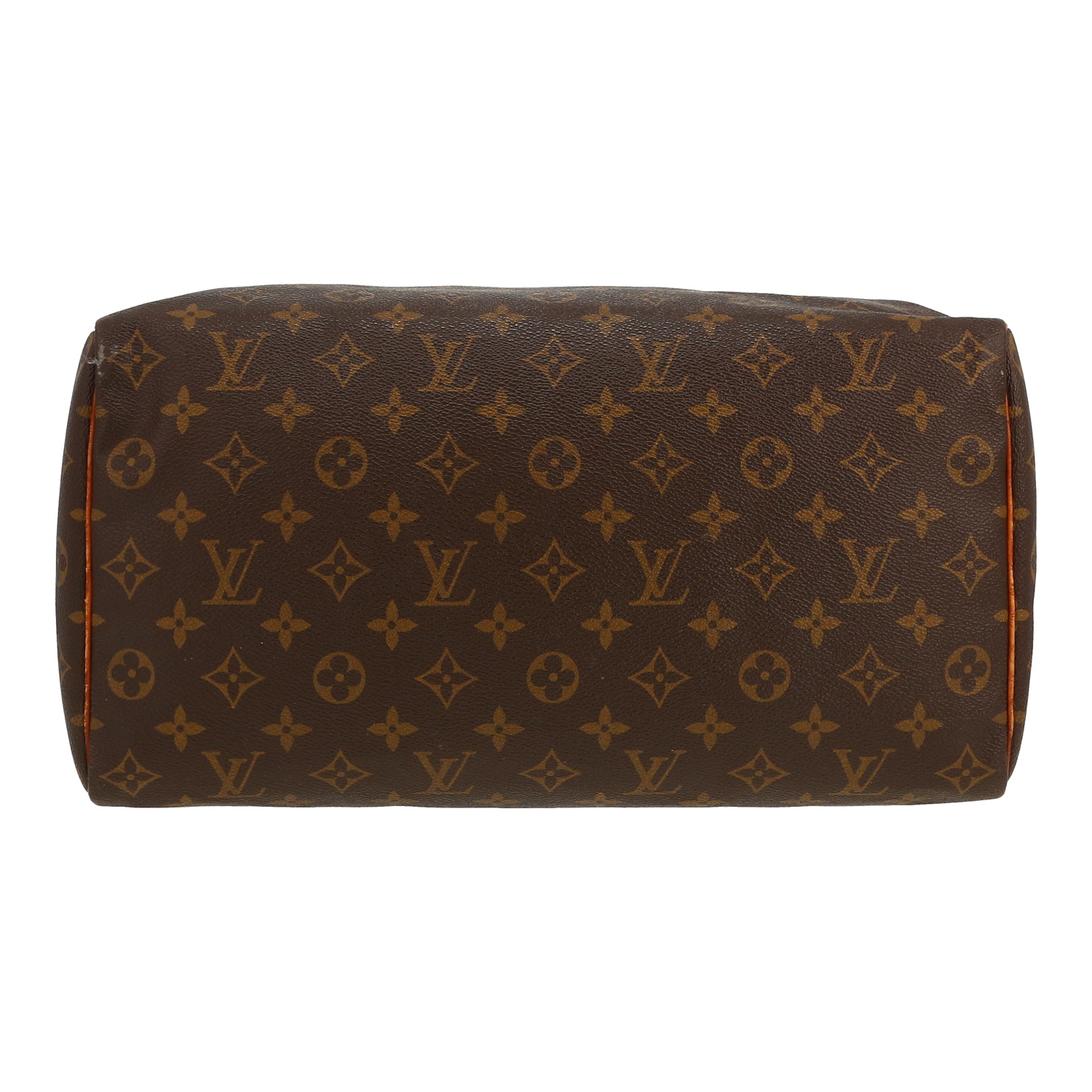 Louis Vuitton  Speedy 35 handbag  in brown monogram canvas  and natural leather - Detail D1