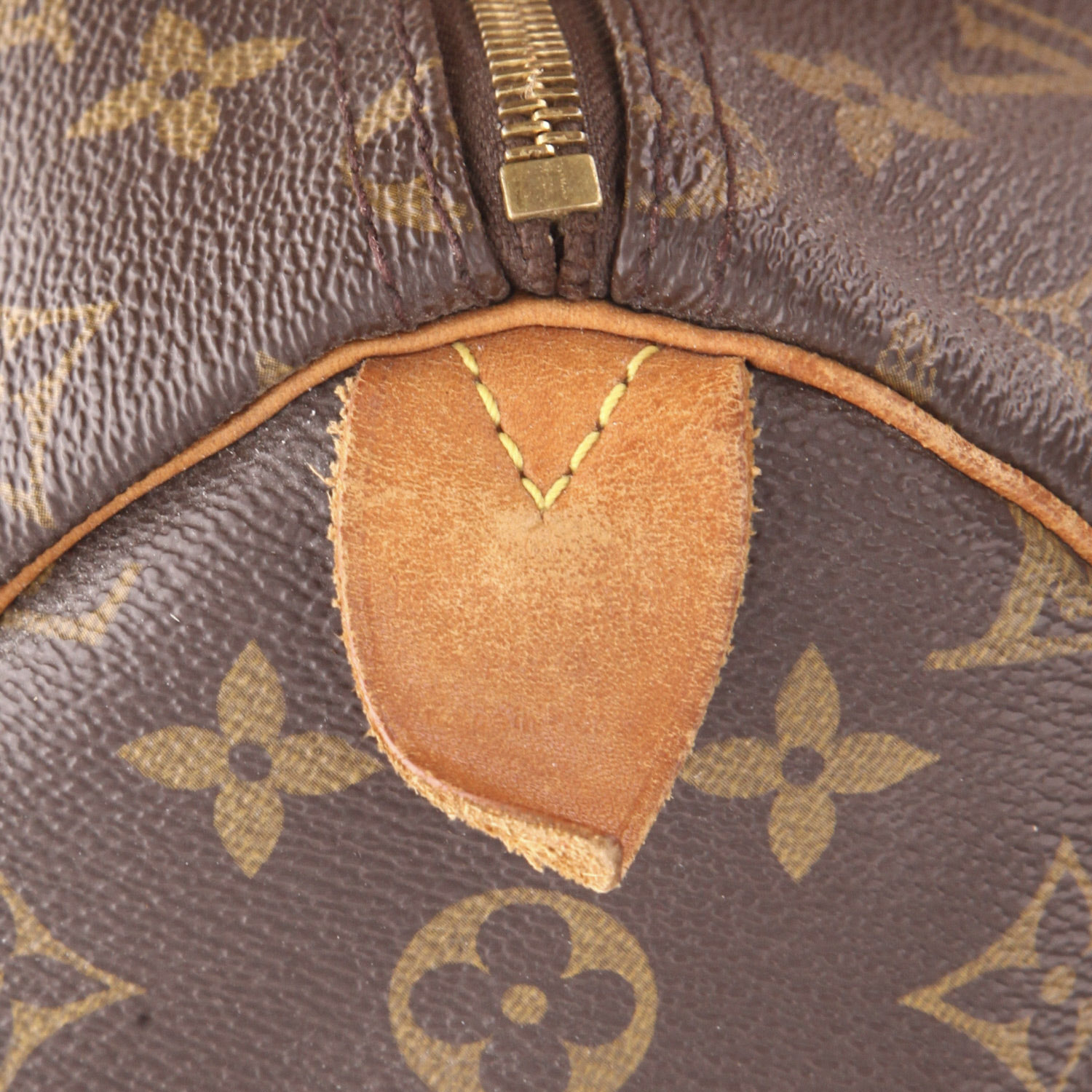 Louis Vuitton  Speedy 35 handbag  in brown monogram canvas  and natural leather - Detail D2