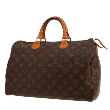 Sac à main Louis Vuitton  Speedy 35 en toile monogram marron et cuir naturel