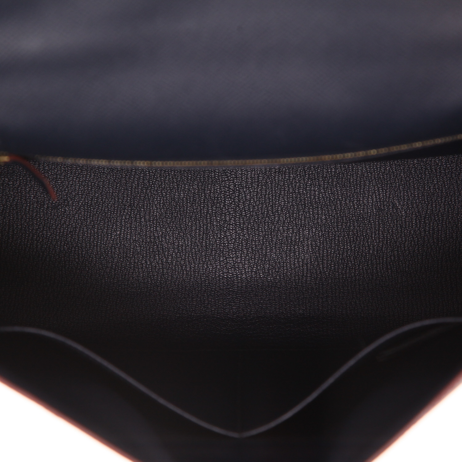 Hermès  Kelly 32 cm handbag  in navy blue epsom leather - Detail D3