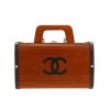 Chanel   vanity case  wood  and black leather - 360 thumbnail