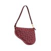 Bolso de mano Dior  Pochette Saddle en lona Monogram Oblique color burdeos y cuero color burdeos - Detail D8 thumbnail