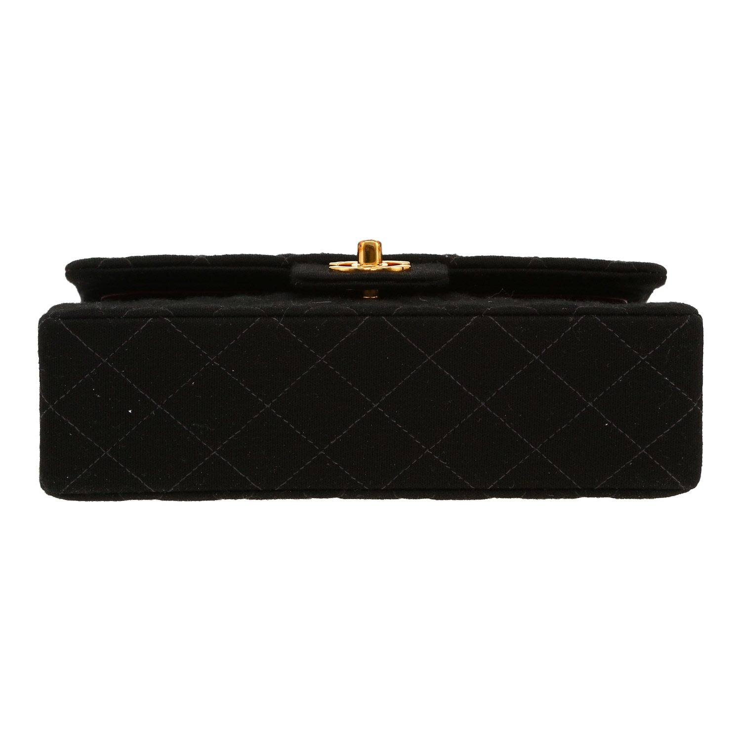 Chanel  Timeless Petit handbag  in black jersey canvas - Detail D1