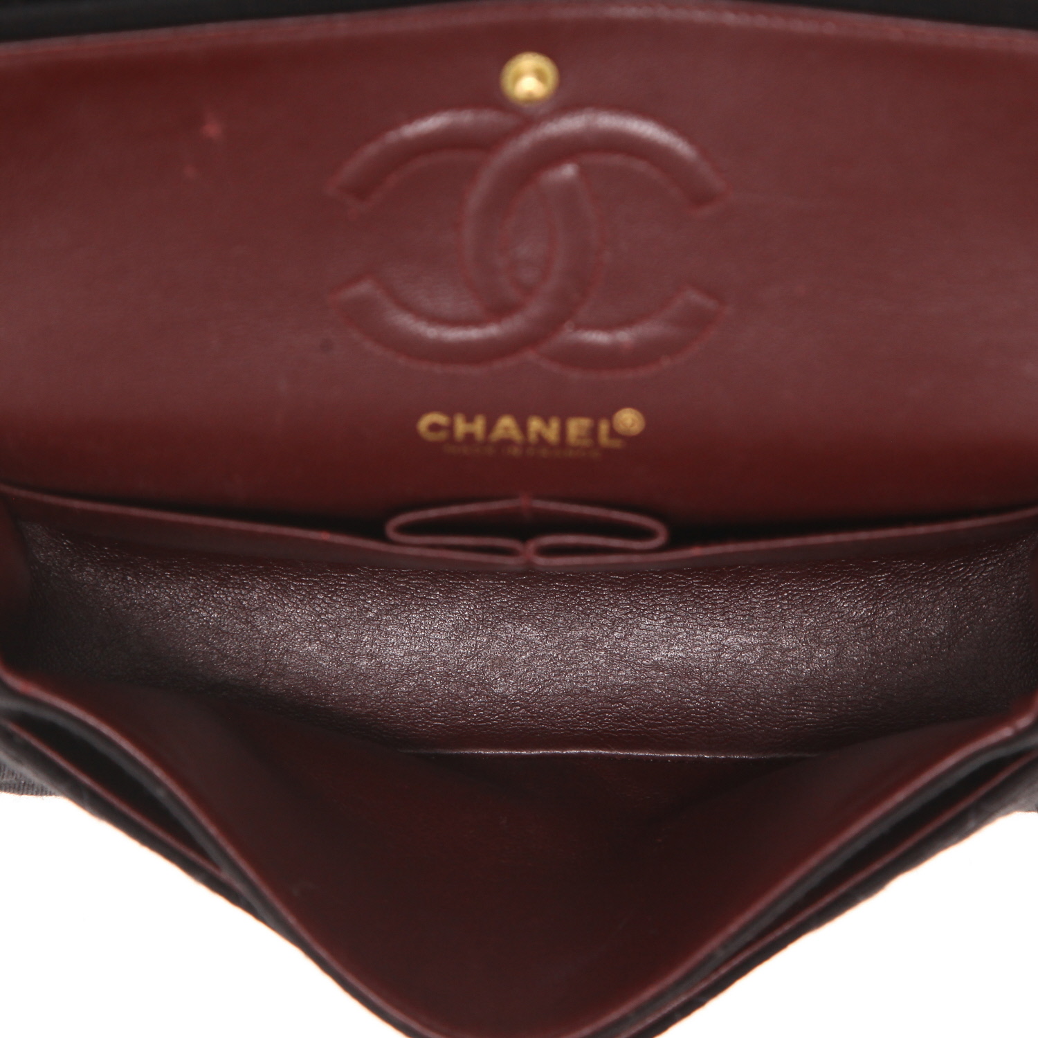 Sac à main Chanel  Timeless Petit en toile jersey noire - Detail D3