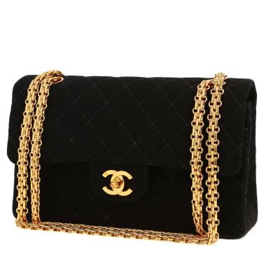 Borsa Chanel  Timeless Petit in tela jersey nera