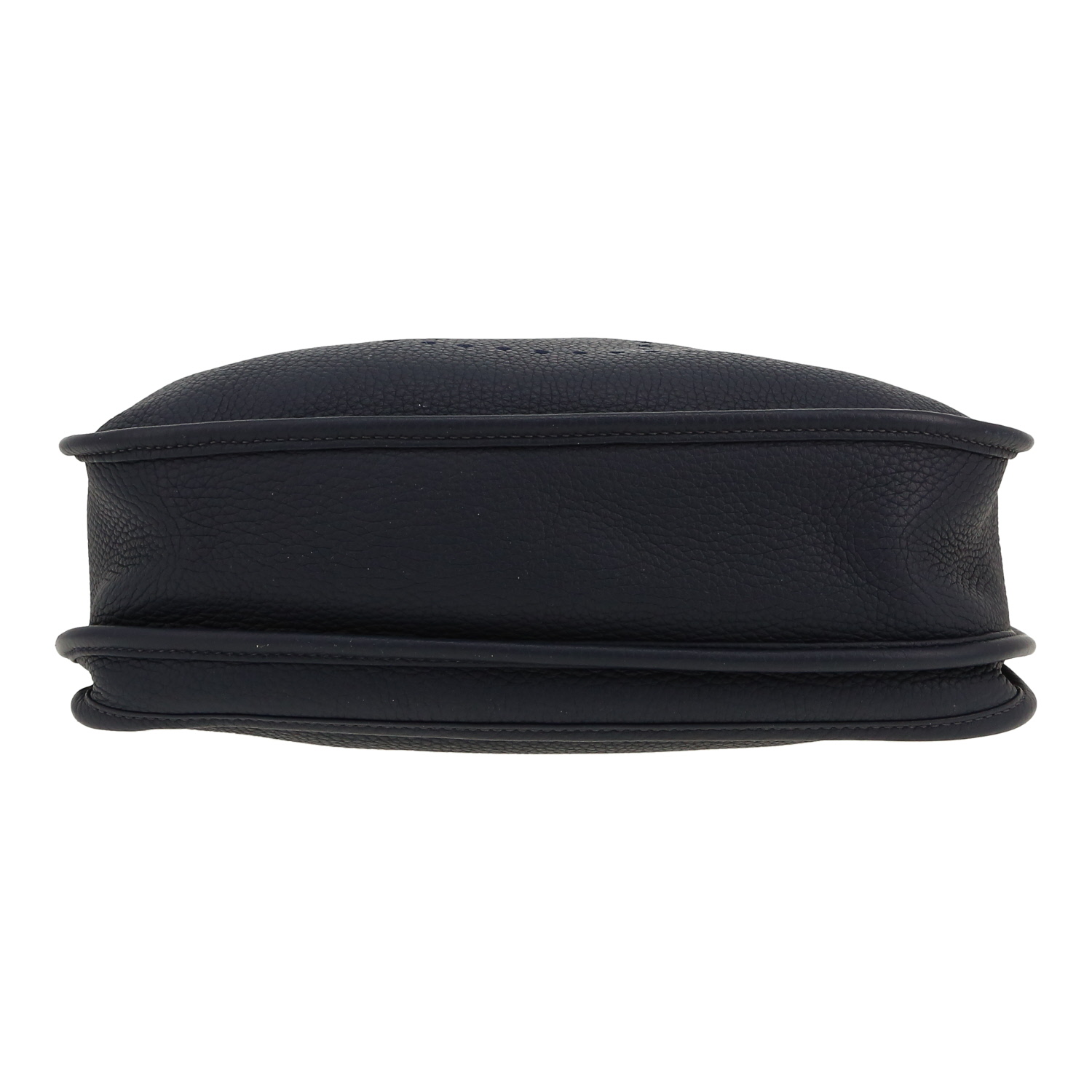 Sac bandoulière Hermès  Evelyne III en cuir togo bleu-marine - Detail D1