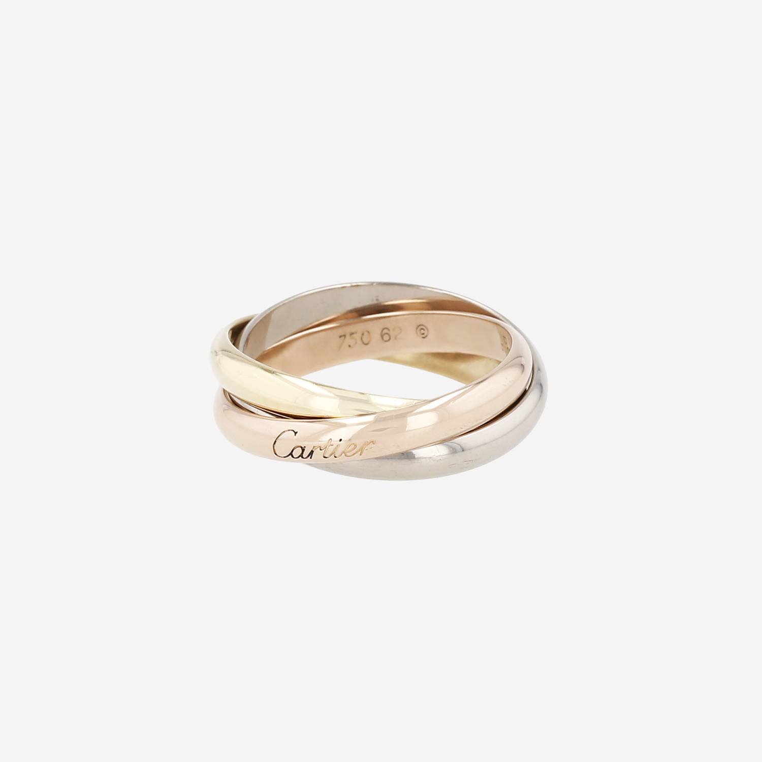 Bague Cartier Trinity moyen modèle en 3 ors, taille 62