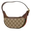 Gucci  Ophidia mini  handbag  in beige logo canvas  and brown leather - 00pp thumbnail
