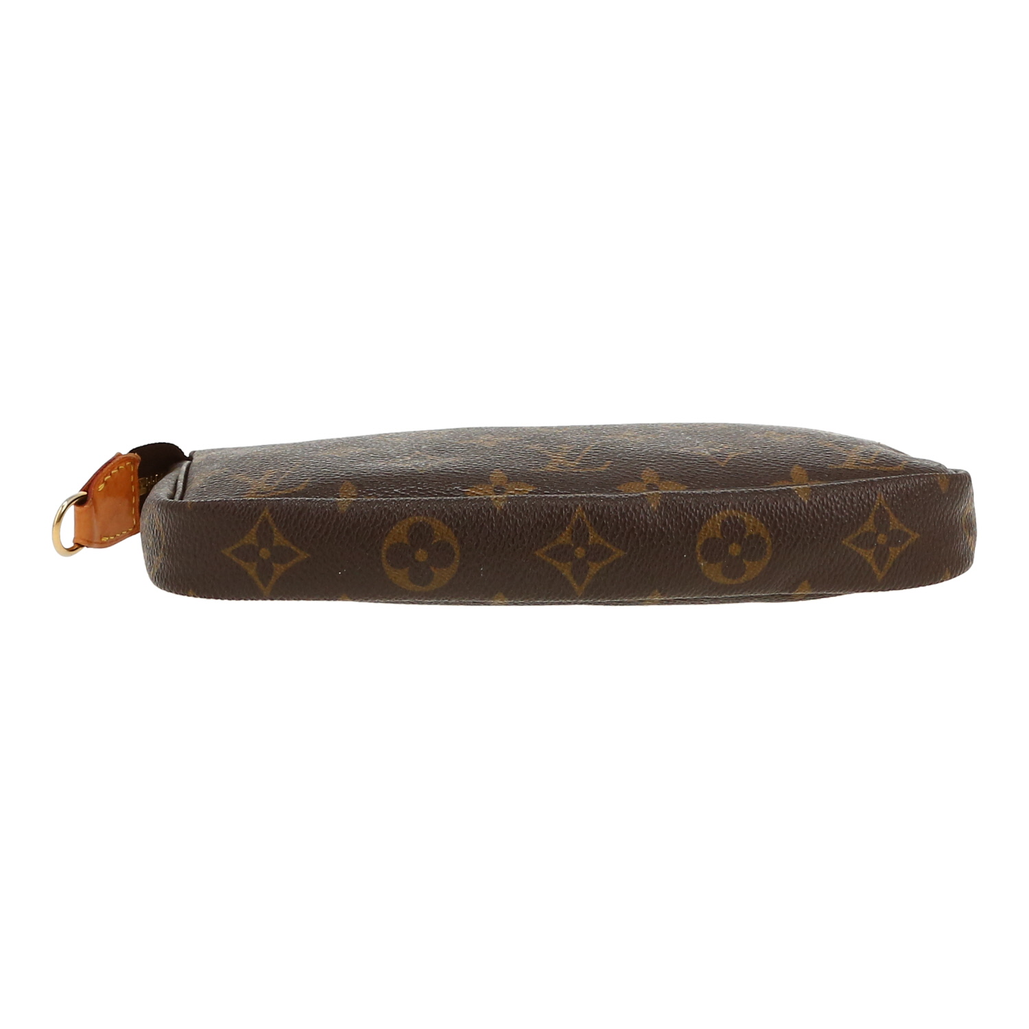 Louis Vuitton  Pochette accessoires pouch  in brown monogram canvas  and natural leather - Detail D1