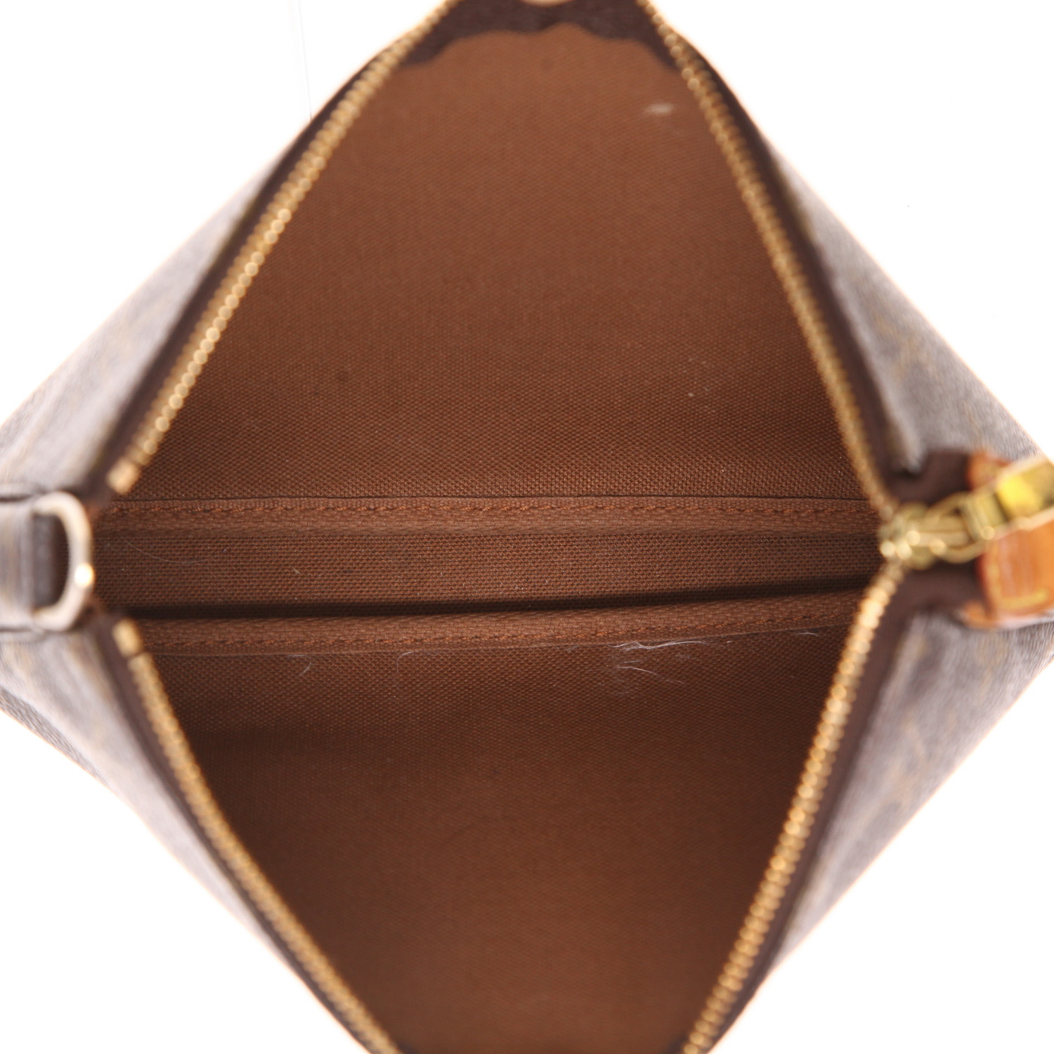 Louis Vuitton  Pochette accessoires pouch  in brown monogram canvas  and natural leather - Detail D3