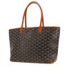 Shopping bag Goyard  Artois in tela Goyardine nera e pelle marrone - 00pp thumbnail