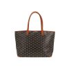 Shopping bag Goyard  Artois in tela Goyardine nera e pelle marrone - 360 thumbnail