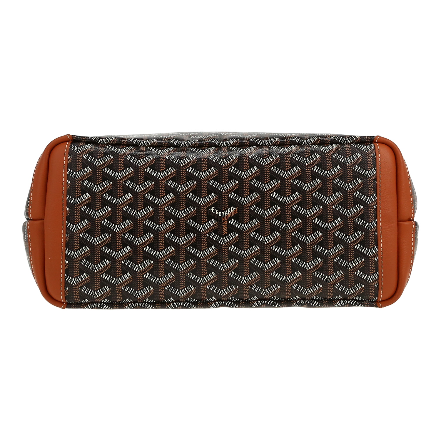 Bolso Cabás Goyard  Artois en tela Goyardine negra y cuero marrón - Detail D1