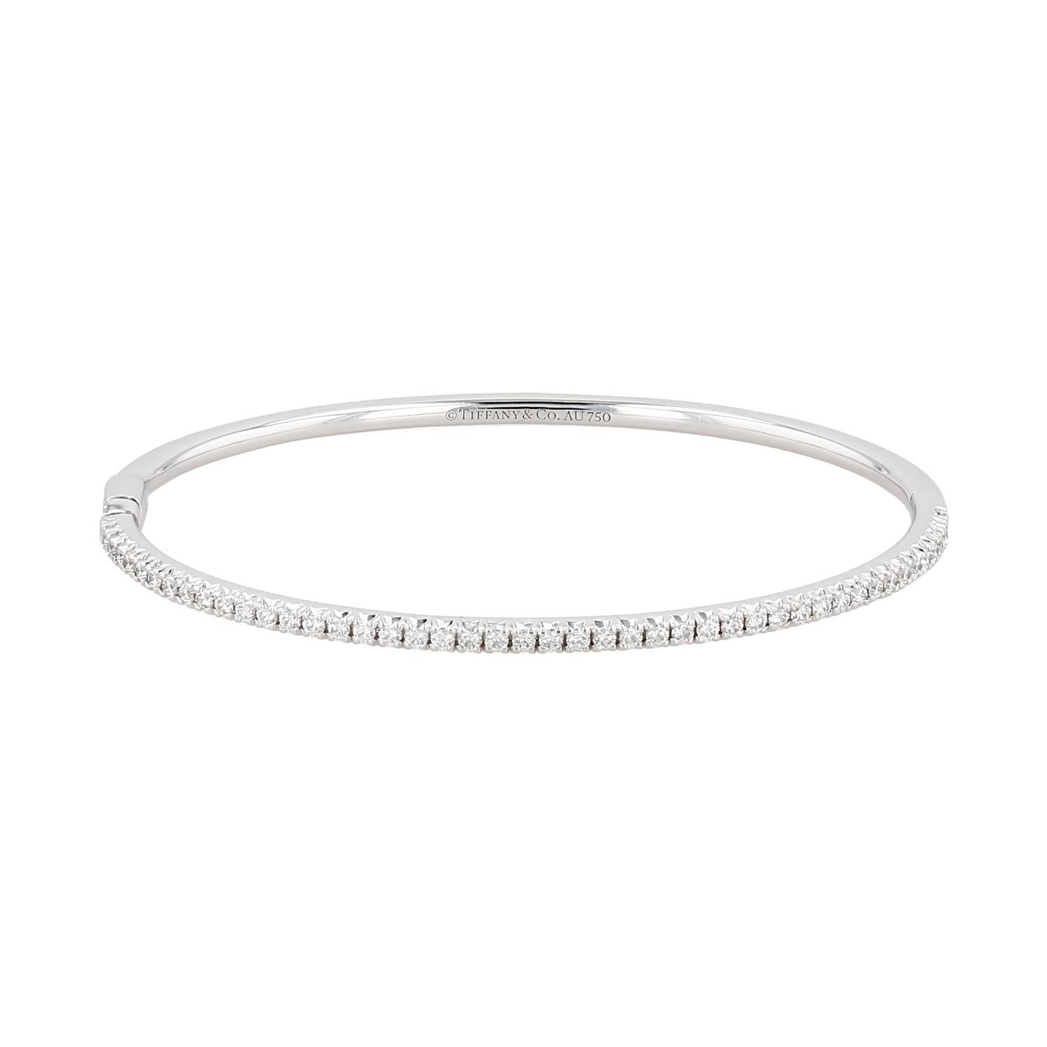 Bracelet jonc Tiffany & Co Metro en or blanc et diamants