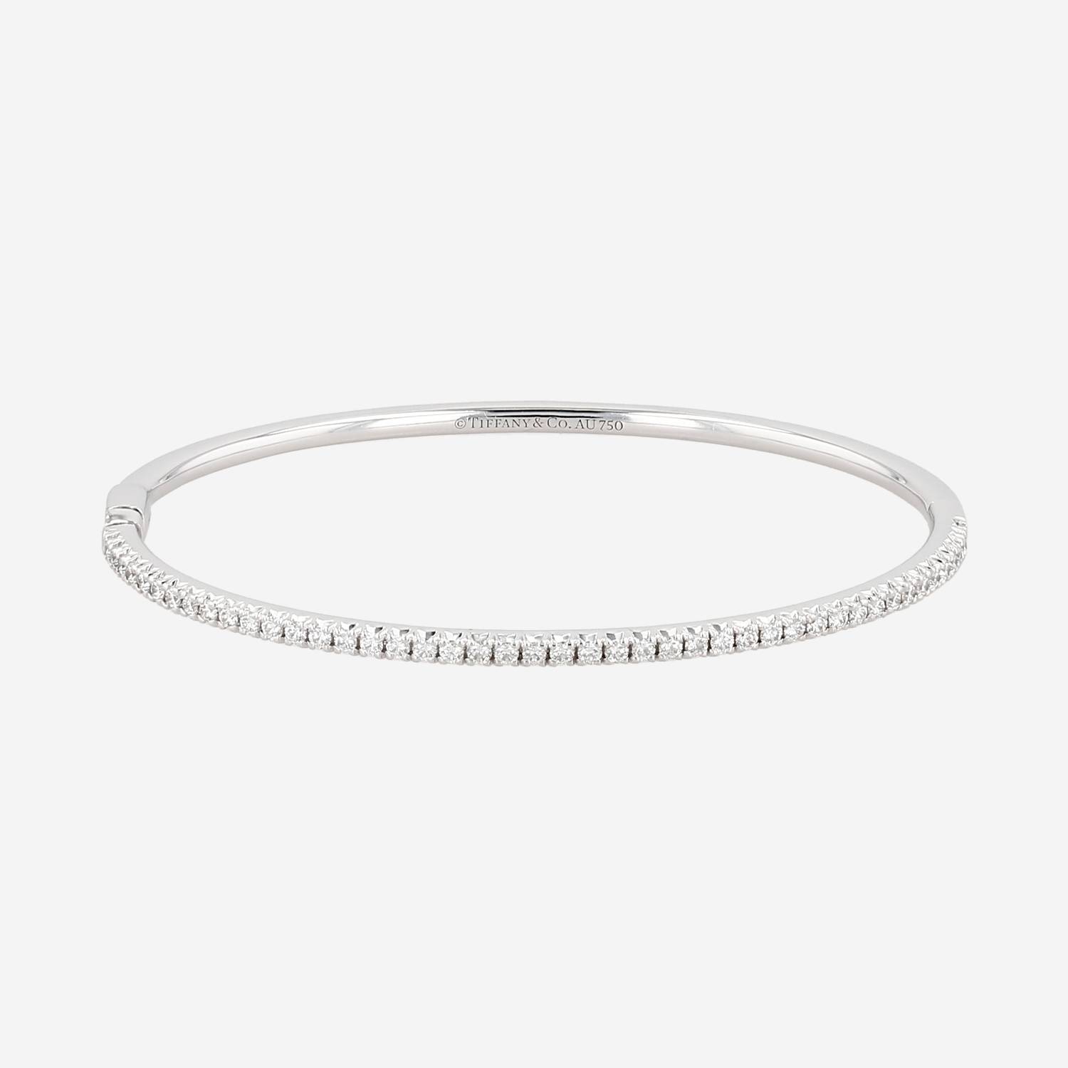 Bracelet jonc Tiffany & Co Metro en or blanc et diamants