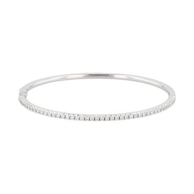Bracelet jonc Tiffany & Co Metro en or blanc et diamants