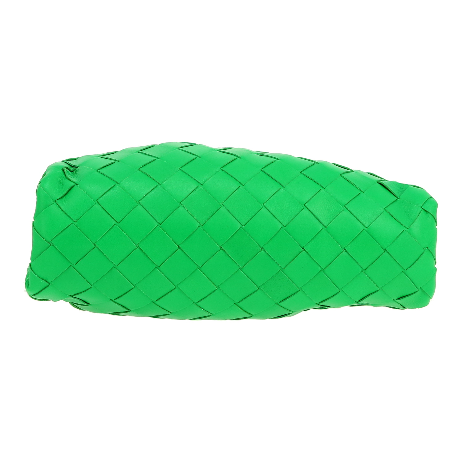 Bolso bandolera Bottega Veneta  Pouch mini  en cuero intrecciato verde - Detail D1