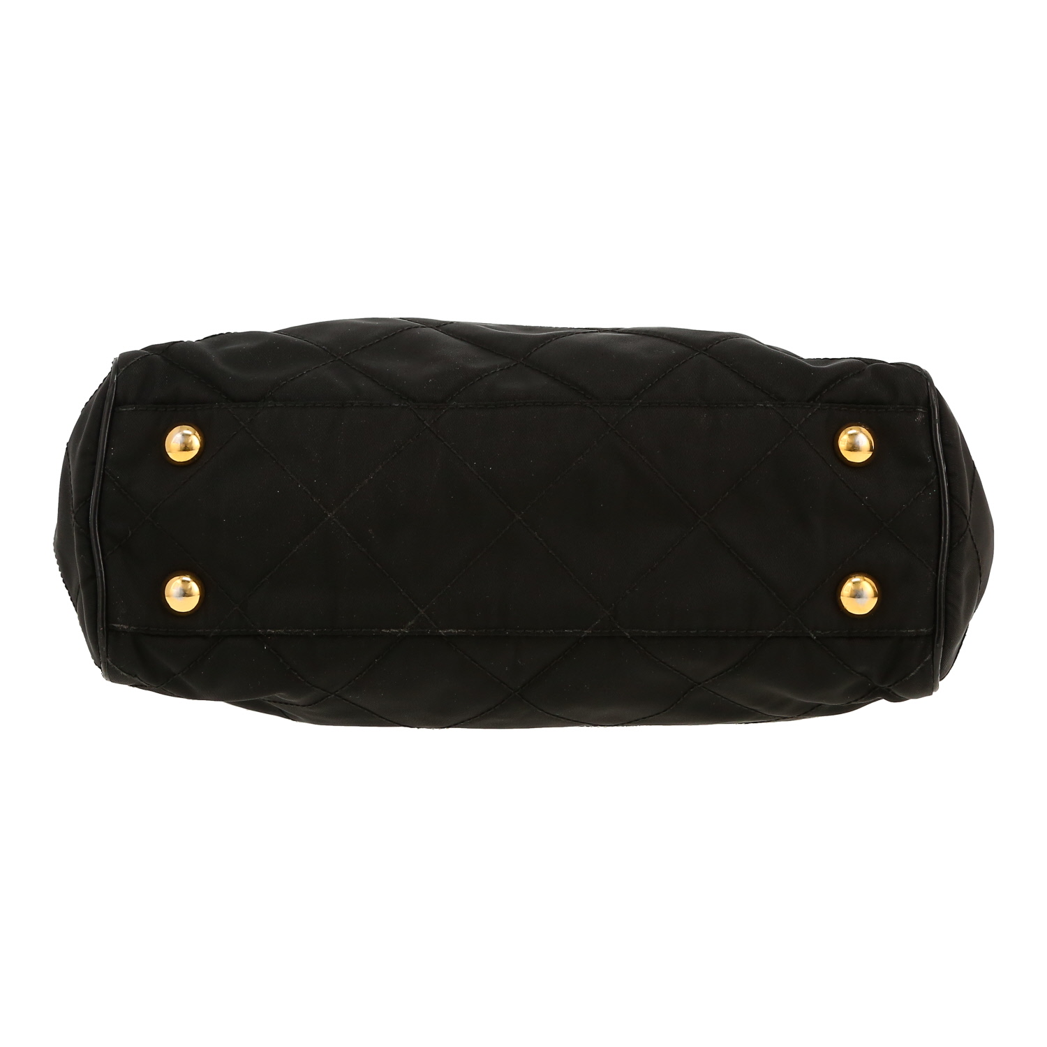 Bolso de mano Prada  Nylon en lona acolchada negra - Detail D1