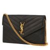 Saint Laurent  Cassandre shoulder bag  in black grained leather - 00pp thumbnail