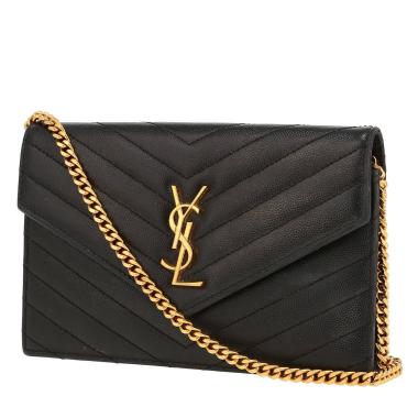 Borsa a tracolla Saint Laurent  Cassandre in pelle martellata nera