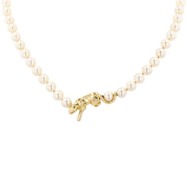 Collier Cartier Panthère en or jaune et perles de culture