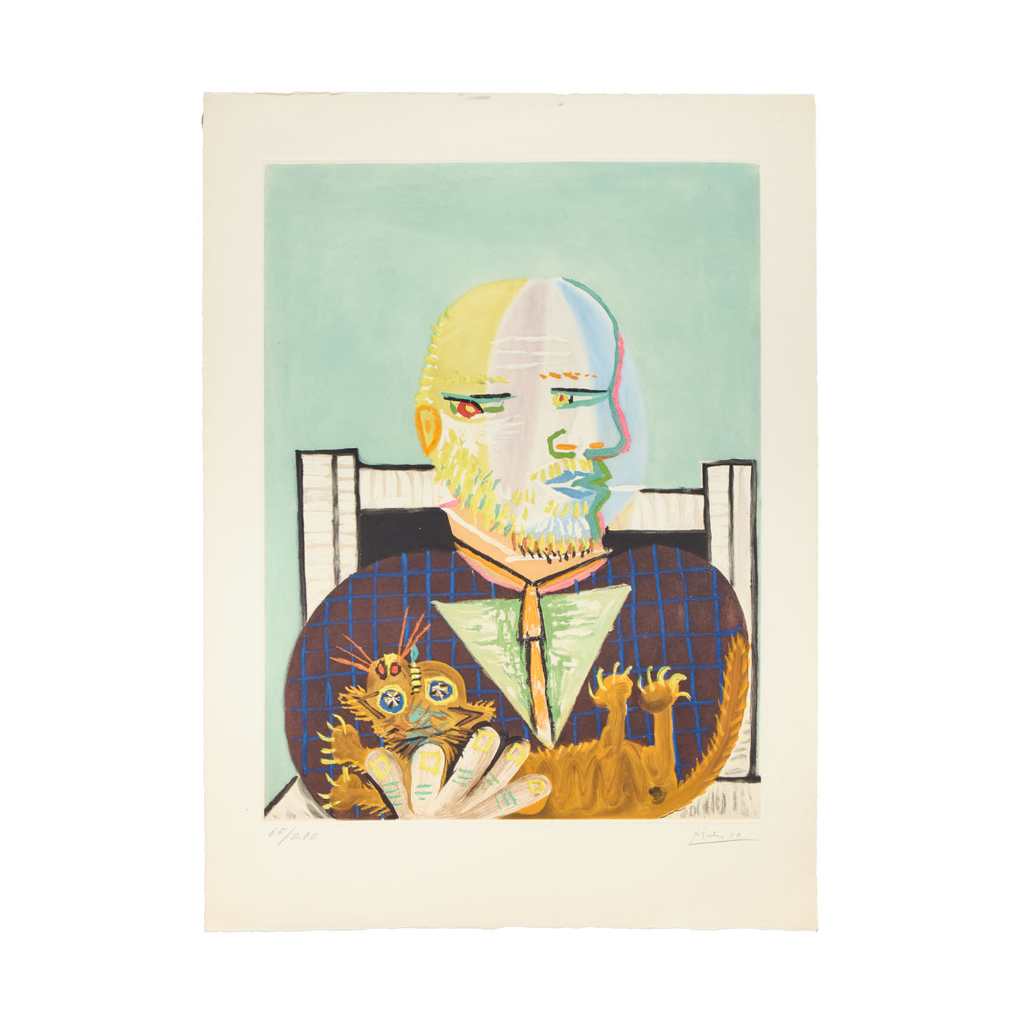 Pablo Picasso (1881-1973), Vollard et son chat - circa 1960 - Detail D1