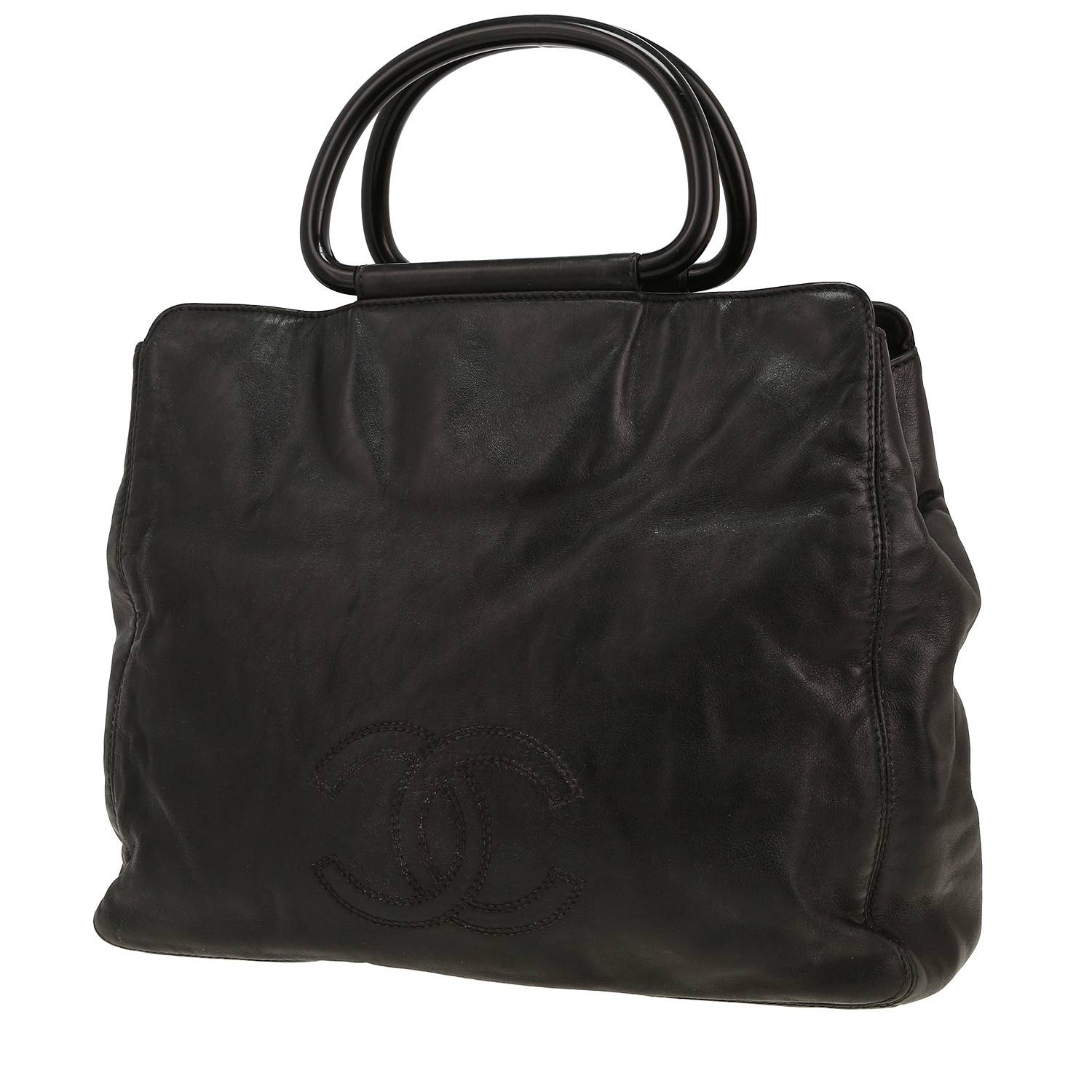 Borsa Chanel  Vintage in pelle liscia nera - 00pp
