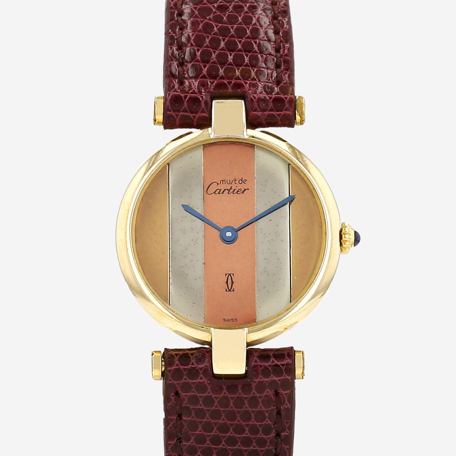 ◆VINTAGE◆【Cartier】モビリス カルティエ マストタンク 1980年代製 SMサイズ 手巻き ラピス