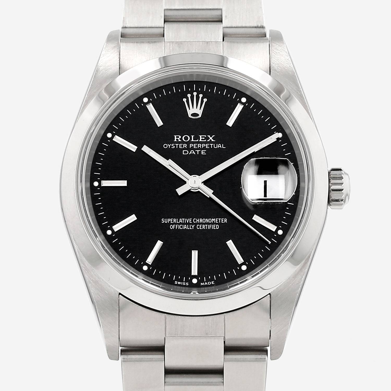 Montre Rolex Oyster Perpetual Date en acier Ref: Rolex - 15200  Vers 2000
