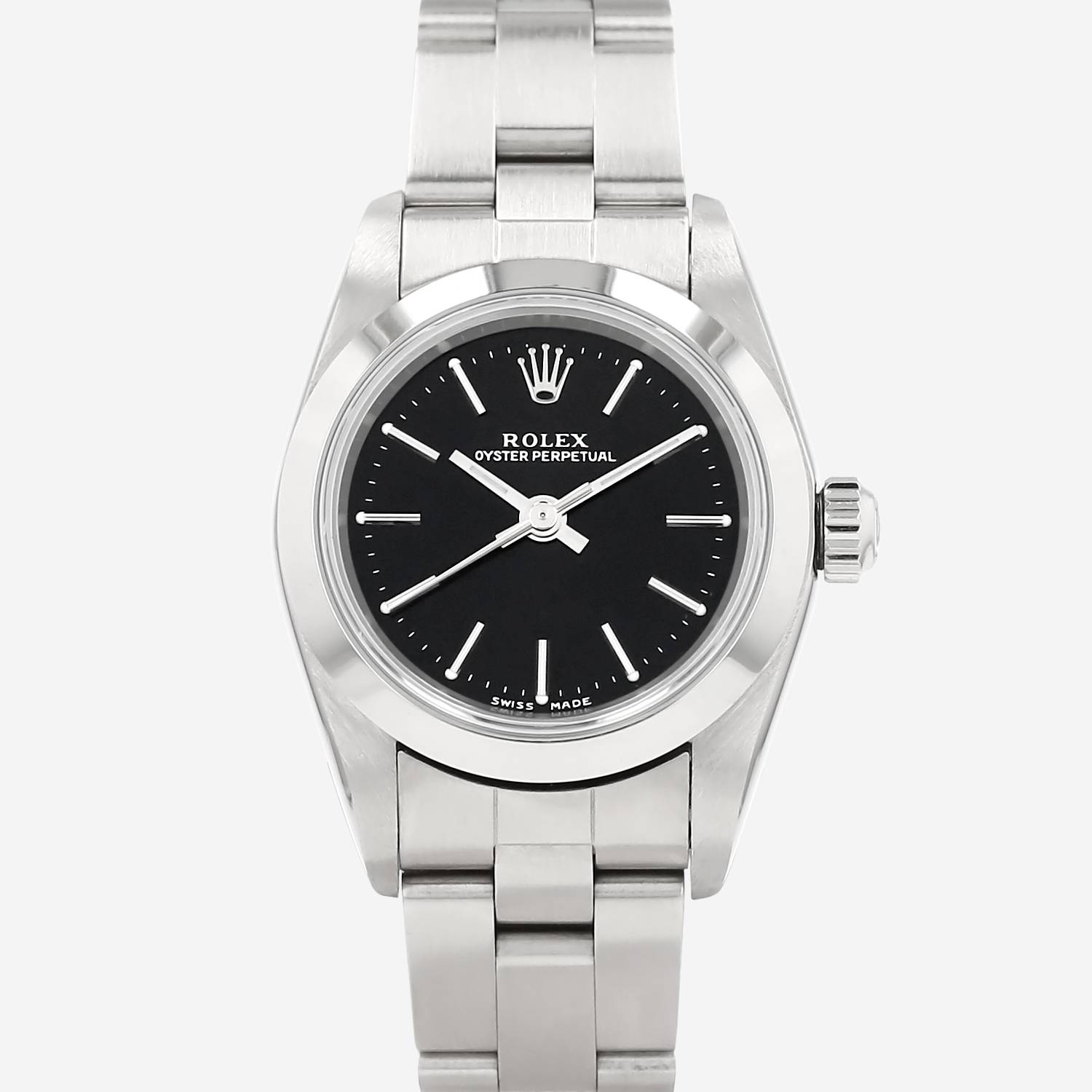 Montre Rolex Lady Oyster Perpetual en acier Ref: Rolex - 76080  Vers 1998