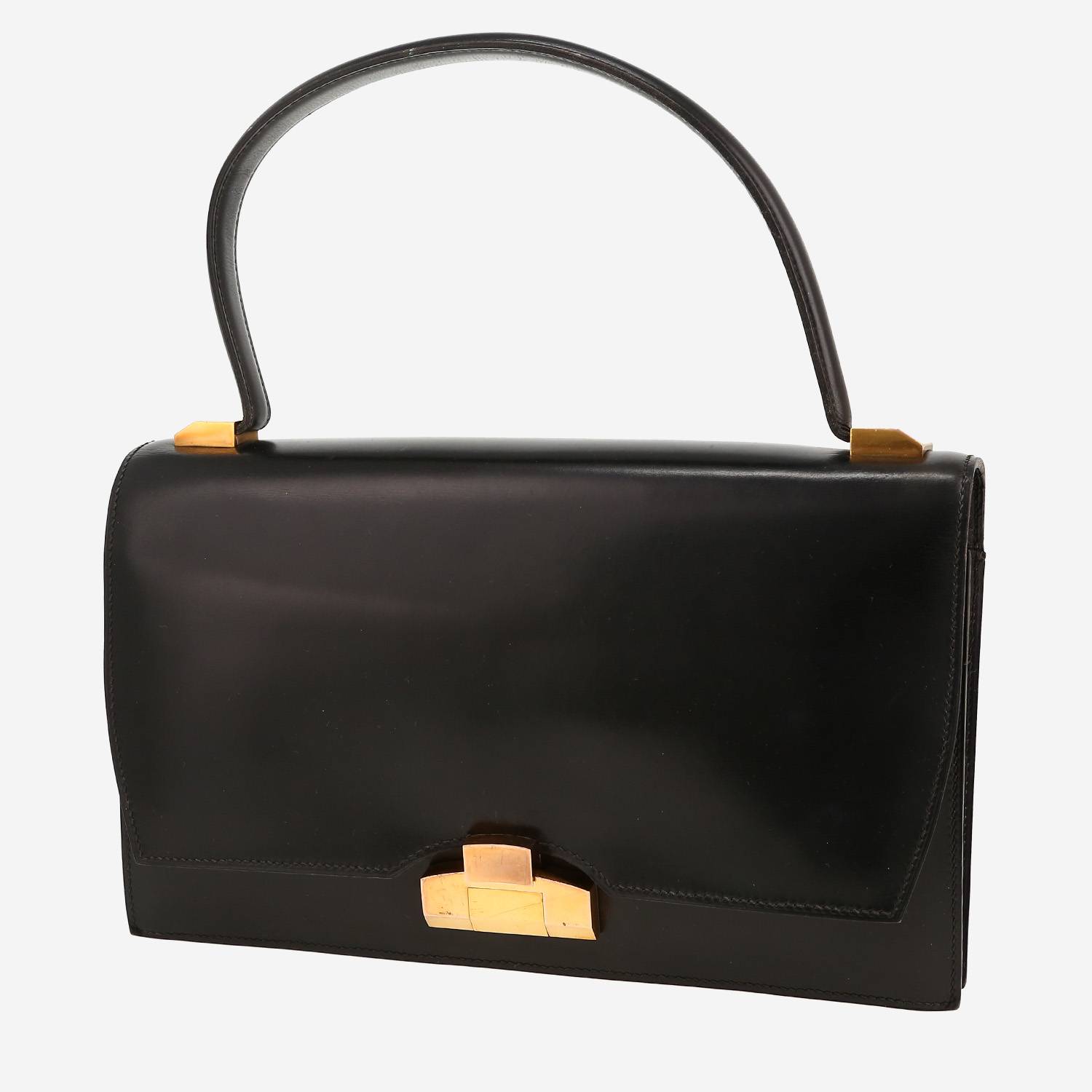 Hermès   handbag  in black box leather