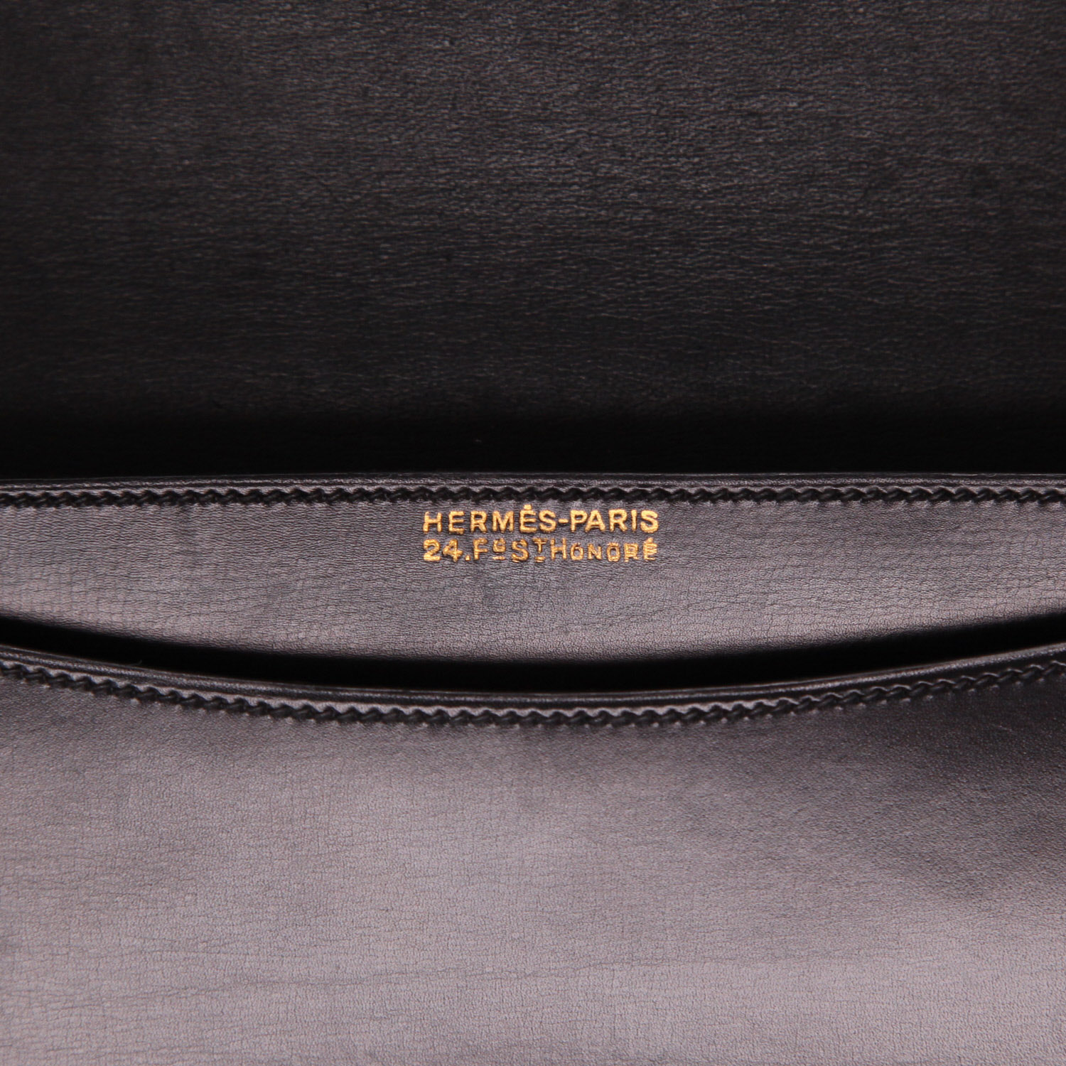 Sac à main Hermès   en cuir box noir - Detail D2