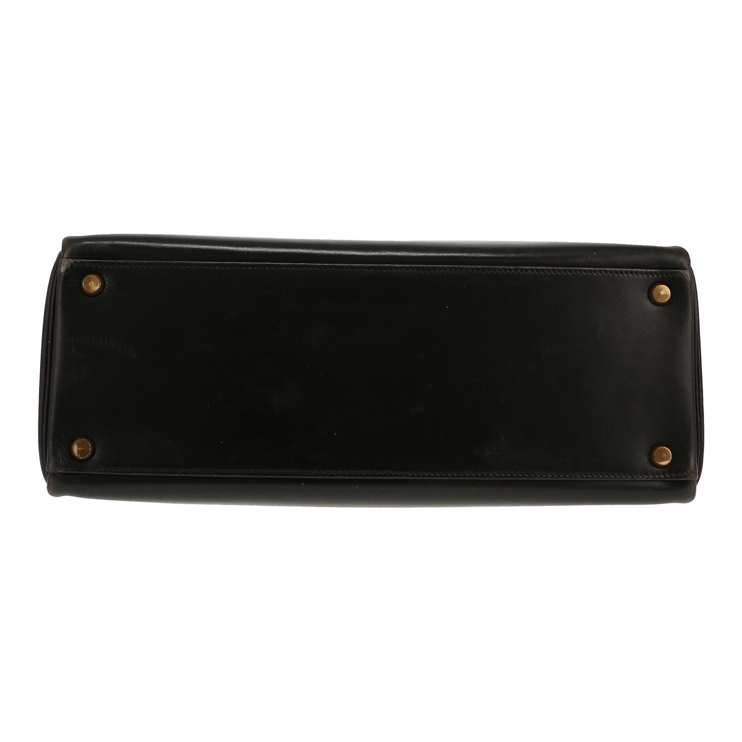 Bolso de mano Hermès  Kelly 32 cm en cuero box negro - Detail D1