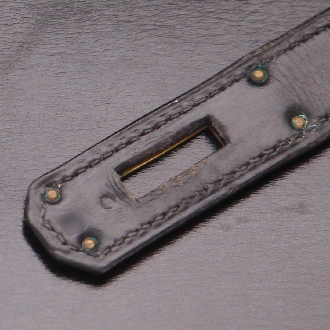 Borsa Hermès  Kelly 32 cm in pelle box nera - Detail D4