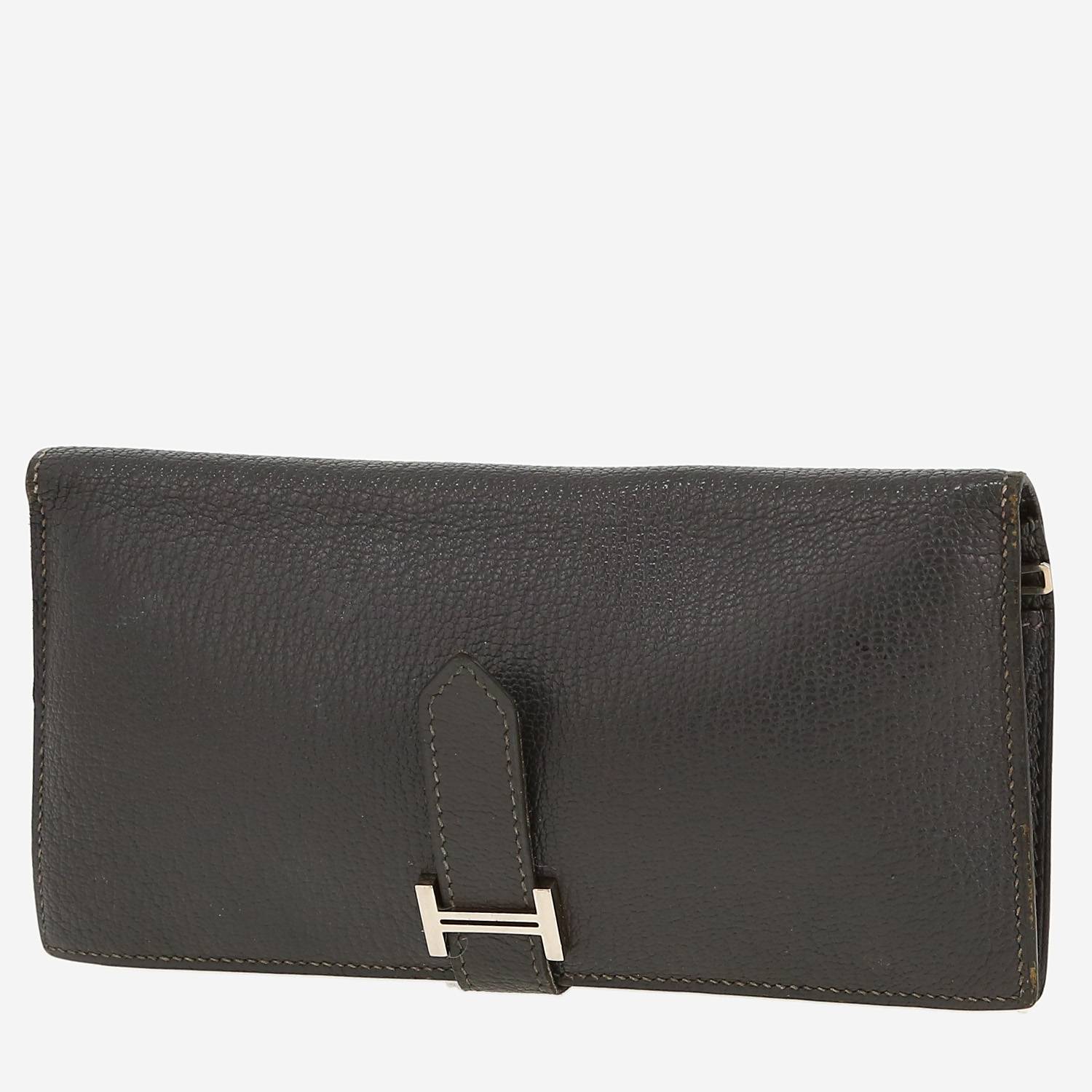 Hermès  Bearn wallet  in grey Mysore leather