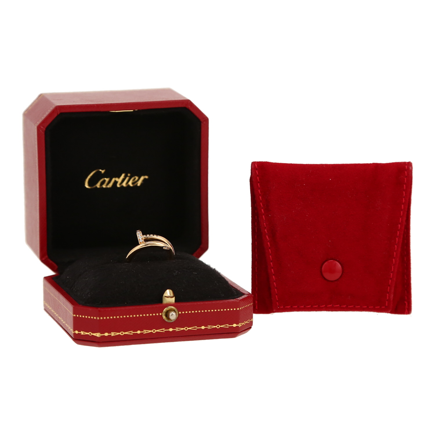 Bague Cartier Juste un clou en or jaune et diamants - Detail D2
