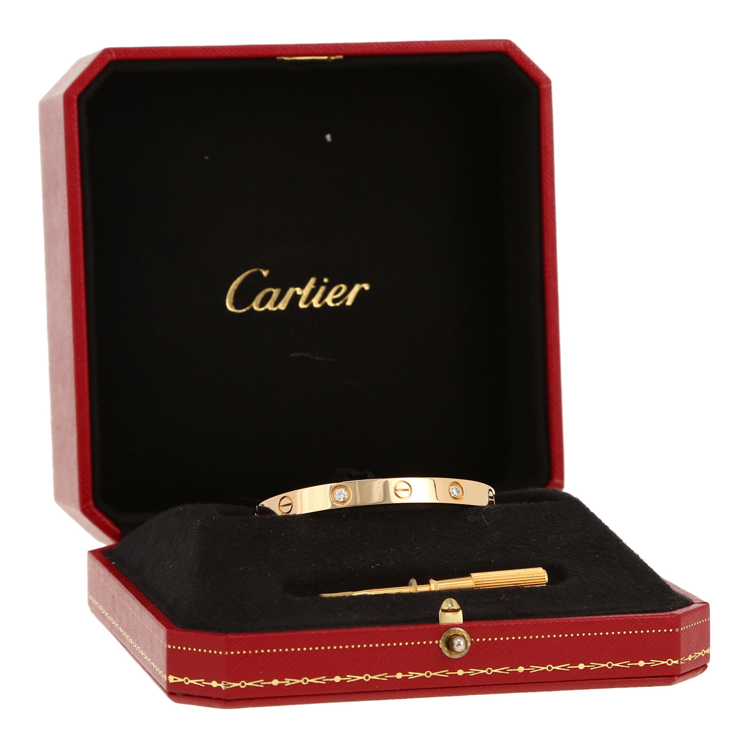 Cartier Love 4 diamants bracelet in yellow gold and diamonds - Detail D2