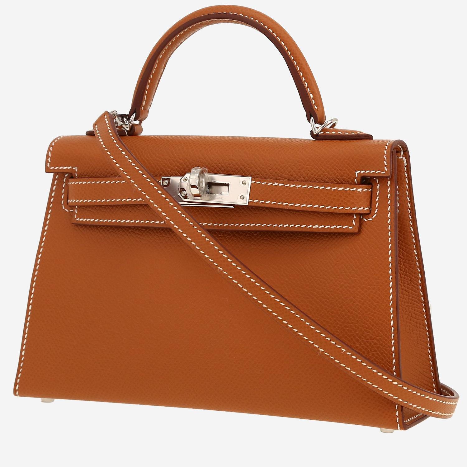 Bolso bandolera Hermès  Kelly 20 cm en cuero epsom color oro