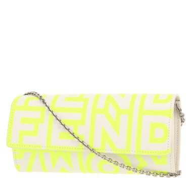 Borsa a tracolla Fendi X Marc Jacobs  in pelle bianca e gialla