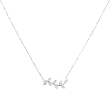 Tiffany 
Co Olive Leaf necklace in white gold and diamonds