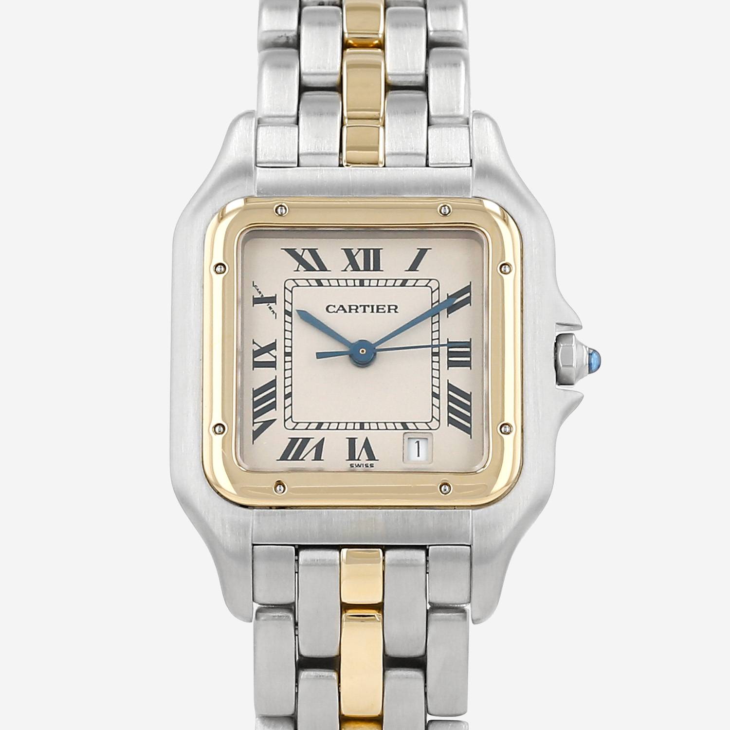 Reloj Cartier Panthère modelo mediano  de oro y acero Ref: Cartier - 183949  Circa 1988